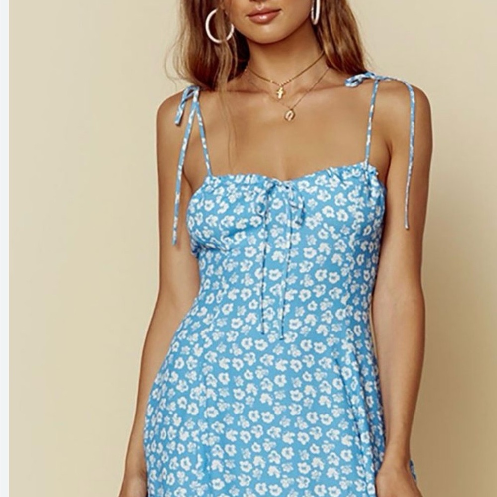 Blue Life Sky Blue Floral Midi Dress